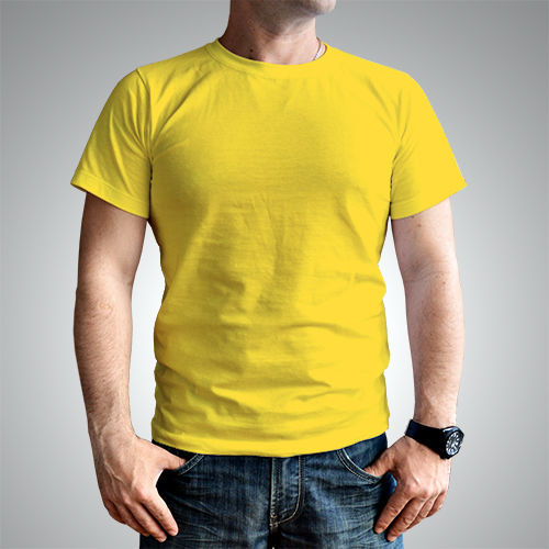 Мужская футболка хлопок желтая