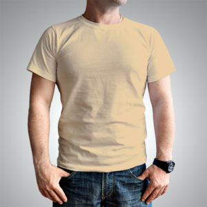 Мужская футболка хлопок бежевая фото