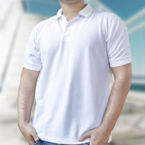 Мужская рубашка-поло белая фото