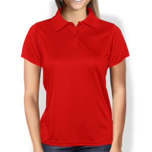 Женская рубашка-поло красная фото