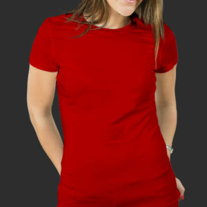 Женская футболка хлопок красная фото