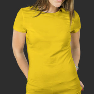 Женская футболка хлопок желтая фото